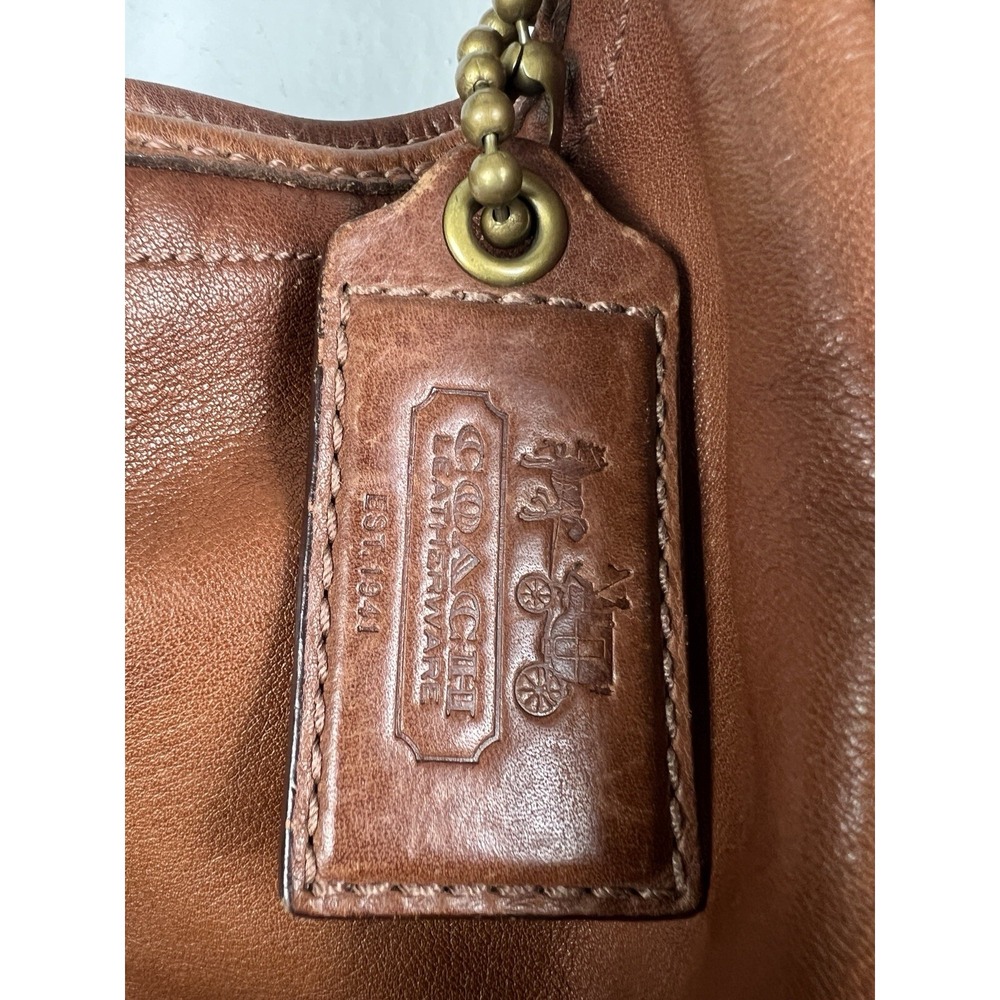 COACH Bleecker Felicia Burnished Leather‎ XL Slim Duffle Hobo Bag Purse 11424 - Picture 13 of 16